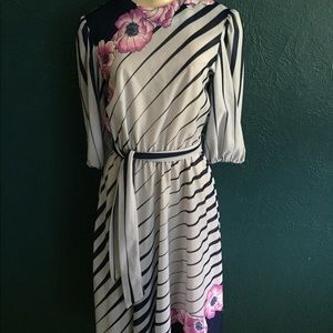 Vintage striped & floral dress